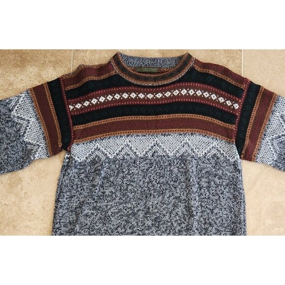 Arte Meche Sweater Peruvian PatternFine Baby Alpaca Knit Aztec Fair Isle M - Picture 4 of 13
